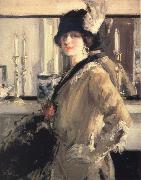 Francis Campbell Boileau Cadell The Black Hat oil